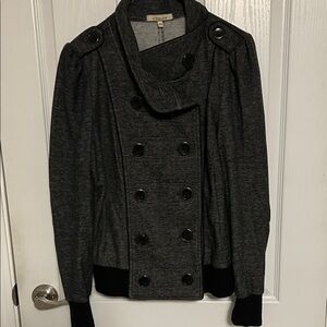 Chico's Gray Double-Breasted Blazer